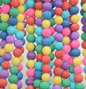 Cuentas Redondas de Basalto Volcánico, Piedras Preciosas de Lava Multicolores, Cuentas de Piedra Natural para Hacer Joyería, Pulseras y Collares DIY - Product Image 4