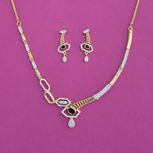 Grossistes de bijoux fantaisie en Inde, collier classique en diamant américain avec placage bicolore 443986 - Product Image 3