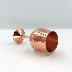 Copas de Vino de Cobre de 11 oz, Brillantes, 100% Cobre Sólido Martillado, con Tallos Recubiertos de Latón - Product Image 3