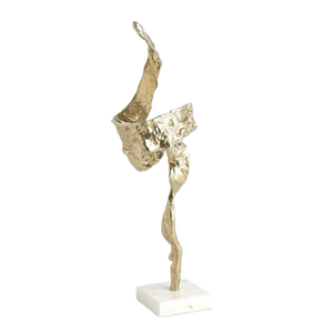 Objeto Decorativo de Mármol, Decoración Elegante para el Hogar, Línea Metálica Dorada sobre un Diseño Abstracto Natural, Objeto Decorativo de Lujo de la Mejor Calidad para el Hogar - Product Image 4