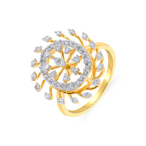 Anillo de Halo Floral con Diamantes Redondos y Marquise en Oro Amarillo de 18K Premium para Mujer, Joyería Fina de Lujo, Fabricante OEM ODM - Product Image 1