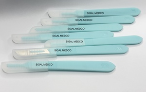 SIGAL MEDCO Mango de Bisturí Desechable de Plástico de Grado Médico Clase I, Hoja Quirúrgica Manual de Un Solo Uso, Estéril, Certificado CE - Product Image 2