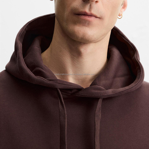 Algodón 600 gramos de alto peso polar forrado sudaderas con capucha para hombre de peso pesado de talla grande sudaderas con capucha en blanco - Product Image 5