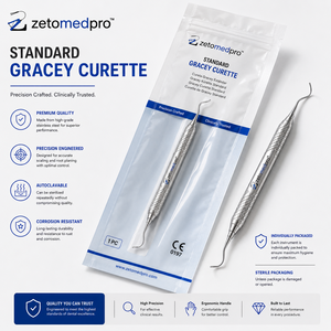 Cureta Periodontal Gracey 5/6, Estándar y Extra Rígida, de Acero Inoxidable, Instrumento Dental para Limpieza, OEM Zetomed Pro - Product Image 3