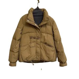 Col montant lâche blanc duvet de canard chaud veste femmes 2024 nouveau hiver boutons couleur unie chaud décontracté mode bouffant pain manteau - Product Image 5