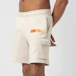 Pantalones Cortos Cargo para Hombre, Cintura Media, Cierre con Cordón, Bolsillos, Estilo Casual, Tela de Lona Transpirable, Estampado de Letras, Color Sólido - Product Image 4