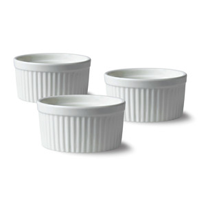 Ensemble de 3 ramequins en céramique blanche pour la cuisson et le service - Product Image 1