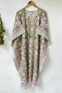 Vestido Kaftan Casual de Verano sin Mangas con Estampado Floral Tropical Digital, de Algodón, para Mujer, Islas del Pacífico Asiático - Product Image 5