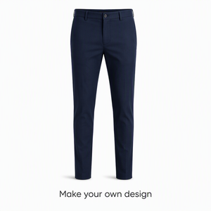 Men's Skinny Fit <b>Black</b> Casual Pants Mid Waist <b>Button</b> Fly Woven Stretch Design - Product Image 4