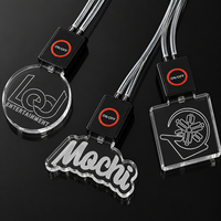 Badge lumineux personnalisé Sincen avec logo, rechargeable par USB, en acrylique, pour décoration de fête, avec cordon lumineux
