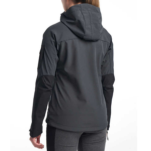 Parka Negra con Capucha para Mujer, Manga Larga, Cierre de Cremallera, Resistente al Viento, Estilo Casual, Color Sólido, Largo Regular - Product Image 2