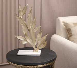 L 34.3 x B 19.7 x H 50.8 cm Foliage Sculpture Minimalist Tabletop Art Decor Living Room Plant Theme Irregular Shape Single-piece - Product Image 3
