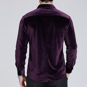 เสื้อกำมะหยี่ผู้ชายสั่งทำขายส่ง เนื้อผ้านุ่มหรูหรา ผลิตอย่างมืออาชีพ เสื้อกำมะหยี่แขนยาวสำหรับผู้ชาย - Product Image 2