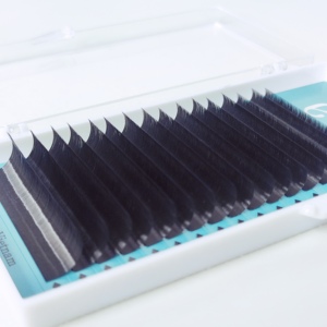 Faux cils coréens en PBT, marque privée, faits à la main, naturels, doux et mats, noirs, épais, marque ELFA, Vietnam, vente en gros - Product Image 1