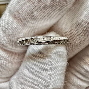 Anillo de Eternidad de Diamantes de Plata Blanca Sólida con Certificación IGI, Estilo Vintage, 2mm, Corte Redondo VVS, Anillo de Boda para Mujer - Product Image 4