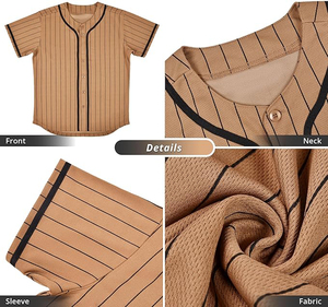 Camiseta de Béisbol con Etiqueta Tejida, Unisex, Etiqueta Interna de Marca Personalizada, Transpirable, de Malla, con Botones en la Parte Delantera, Manga Corta - Product Image 4