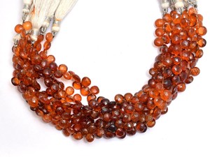 AAA+ Hessonite 7mm-8mm Heart Briolette Faceted <b>Beads</b> Natural Rare Multi Hessonite Garnet Semiprecious Gemstone <b>Beads</b> For Jewelry - Product Image 1