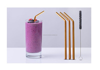 Pailles en cuivre de luxe durables pour boissons chaudes/froides, écologiques et réutilisables, accessoires de bar personnalisables avec logo pour usage quotidien