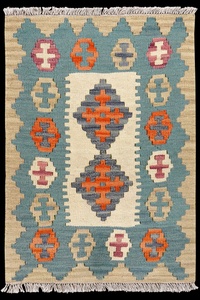 Alfombra Kilim de Lana Hecha a Mano – Tejido Plano Tradicional Boho, Alfombra Kilim de Lana Hecha a Mano en India – Alfombra Tradicional Tejida a Mano - Product Image 5