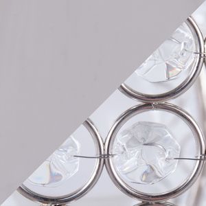 Lampada da tavolo Ashland da 27 pollici in nichel lucido con paralume rotondo con perline di cristallo trasparente K9 G, design contemporaneo in metallo - Product Image 4