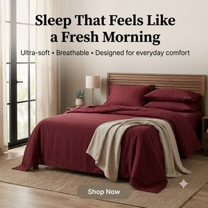 Luxury Organic Solid 100% Cotton 400TC Sateen Weave Fitted Sheet Queen Size Super Soft Breathable Fade/Wrinkle Resistant Hotel - Product Image 5