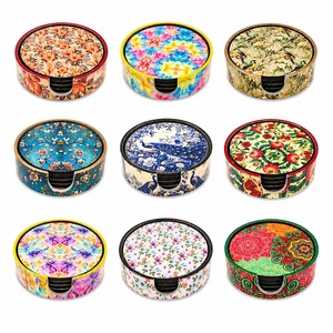 High Quality MDF Enamel Coaster <b>Set</b> With Durable <b>Waterproof</b> Coating For Everyday Kitchen And Dining Table Use - Product Image 5