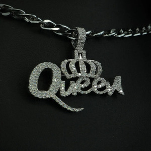 Pendentif personnalisé en moissanite et diamant, en argent sterling 925 plaqué rhodium, bijoux hip-hop, cadeau pour femme pour fête ou anniversaire - Product Image 6