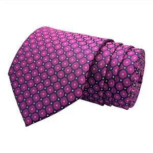 Men’s Magenta Geometric <b>Tie</b> Combo Set | Premium Stylish | Necktie with Pocket Square & Cufflinks for Formal Wear & Parties - Product Image 1