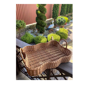 Bandeja Rectangular Decorativa para el Hogar de Diseño Increíble con Asa, Calidad Premium, Precios Bajos, Bandeja de Ratán Tejida a Mano - Product Image 1