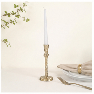 Support de bougie conique en métal martelé doré de luxe, design antique, en laiton, pour centre de table de mariage - Product Image 4