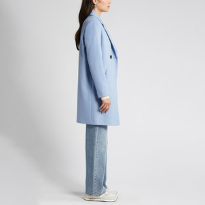 Manteau long en laine double face pour femme, coupe ample, rembourré en coton, avec poches, chaud, pour l'automne et l'hiver - Product Image 2
