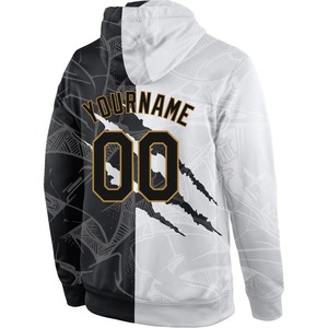 Sudadera con Capucha para Hombre de Alta Calidad, Diseño Sublimado, Color Negro y Blanco, Nombre del Equipo 00, Ropa Casual de Otoño, Corte Regular, 100% - Product Image 4