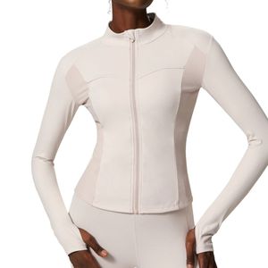 Chaqueta Deportiva Ajustada Azul Claro para Mujer, Chaqueta de Yoga con Cierre Completo, Cuello Alto, Alta Elasticidad, Manga Larga - Product Image 6