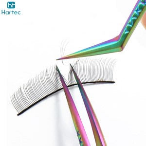 Pointed Grafted Tweezers For Women, High Precision Salons Uses Straight Curved Shape Multi Color Eyelash Extension Tweezers - Product Image 3