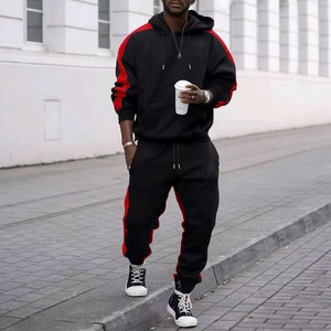 Custom Mens Color Blank Hoodie and <b>Sweatpants</b> <b>Set</b> Loose Fit Streetwear Joggers Sweatsuit <b>Set</b> OEM Factory Casual Tracksuit - Product Image 2