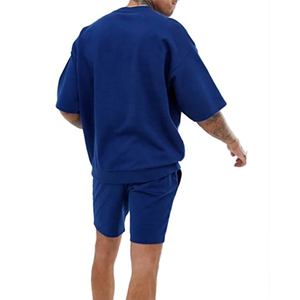 Rose Riviers International Men's Summer Casual Shorts Set 2-Piece Solid Short Sleeve T-Shirt Breathable 100% Cotton High Street - Product Image 6