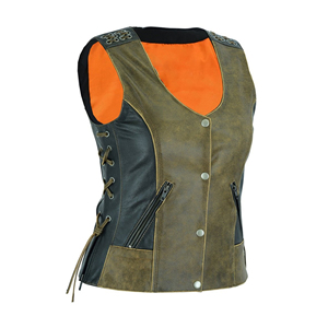 Women's Handmade Leather <b>Vest</b> Genuine Cowhide Custom Logo Factory Price Wholesale Manufacturer - Product Image 1