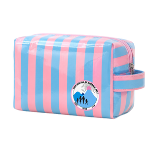Stripe <b>Toiletry</b> Bag Travel Cosmetic Organizer Zipper <b>Storage</b> Pouch Portable Beauty Case Daily Essentials Carry Bag Use - Product Image 1
