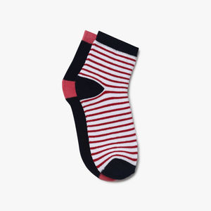 Chaussettes de cheville rayées pour hommes, rouge, blanc, noir, tricotées, décontractées, pour tous les jours - Product Image 1