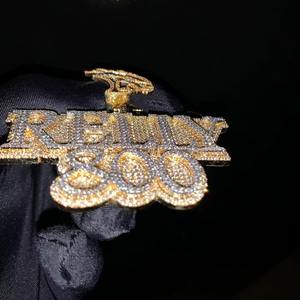 Pendentif personnalisé en or rose 14 carats avec moissanite véritable taille ronde 3,80 carats – Pendentifs et breloques raffinés pour les fêtes - Product Image 3