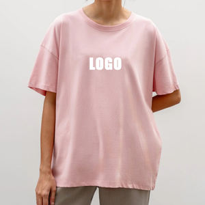 Camiseta Gráfica Casual al por Mayor de 200GSM para Mujer, Vestido de Algodón 100% con Logo Personalizado, Camisetas Oversize para Dama - Product Image 1