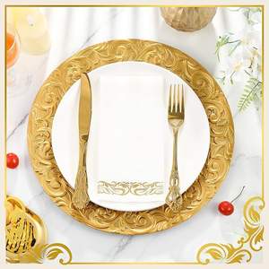 Plato Decorativo Premium de Acero Inoxidable, Reutilizable, No Tóxico, Moderno y Elegante para Decoración de Mesa en Bodas, Fiestas y Banquetes - Product Image 3