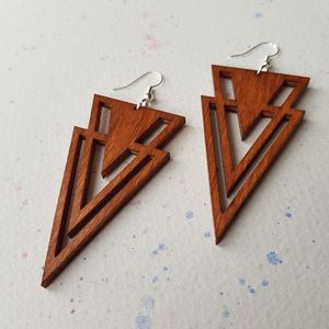 Creative Design Wood <b>Earring</b> With Hook for Gift Party Wear Use Accessory <b>Top</b> Quality Wood Jewelry at Lowest Cost - Product Image 1