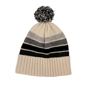 Bonnet de ski d'hiver unisexe à la mode en tricot jacquard à rayures doux à la mode pompon pompon personnalisé ODM OEM pour hommes femmes voyage - Product Image 1