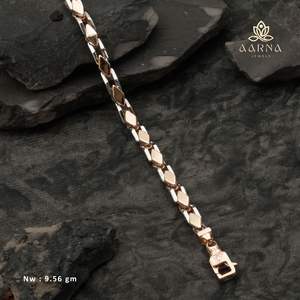 Pulsera de Oro Sólido de Dos Tonos 22K con Eslabones Italianos Fusion para Hombre con Cierre de Langosta 16.51g - Product Image 3