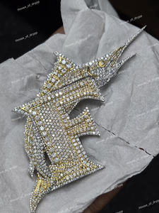 Colgante de Letra F con Diamantes Moissanite, Plata de Ley 925, Joyería de Lujo Brillante - Product Image 6