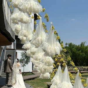 Decoración de Fondo para Bodas Románticas Modernas LANJO, Cortina de Gasa de Colores de Ensueño, para Colgar al Aire Libre - Product Image 6