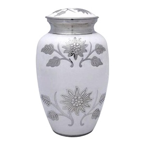 โกศใส่เถ้ากระดูกโกศเคลือบสีขาวสำหรับผู้ใหญ่/มนุษย์โกศใส่เถ้ากระดูกสำหรับงานศพ - Product Image 1