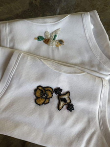 T-shirt décontracté pour femme, broderie lapin perlée, mode estivale, manches courtes, tricoté ajusté, col rond, pull-over - Product Image 1