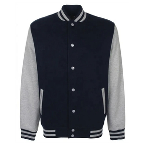 OEM/ODM Men's <b>Lightweight</b> <b>Long</b> Sleeve Varsity Baseball Letterman Winter <b>Coat</b> Bomber Jacket High Street Style Front Logo Position - Product Image 4